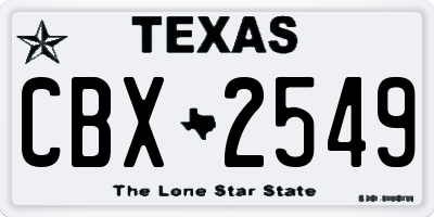 TX license plate CBX2549