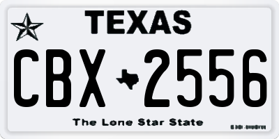 TX license plate CBX2556