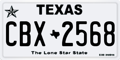 TX license plate CBX2568