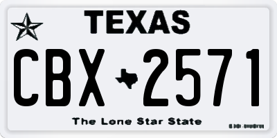 TX license plate CBX2571