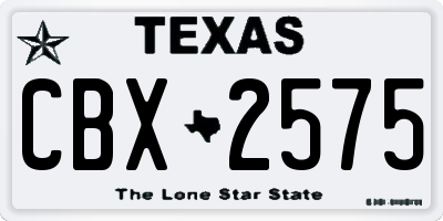 TX license plate CBX2575