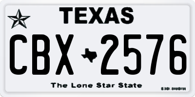 TX license plate CBX2576