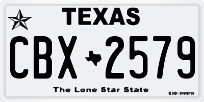 TX license plate CBX2579