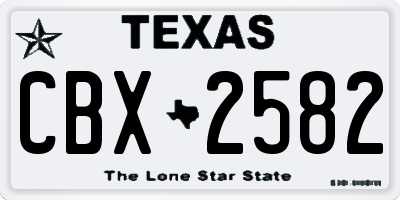 TX license plate CBX2582