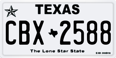 TX license plate CBX2588