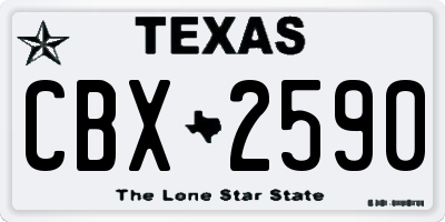 TX license plate CBX2590