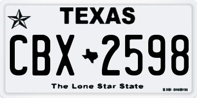 TX license plate CBX2598