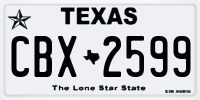 TX license plate CBX2599