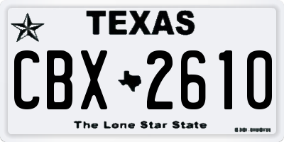 TX license plate CBX2610