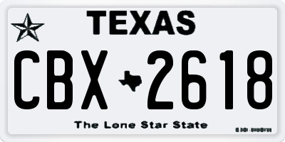 TX license plate CBX2618