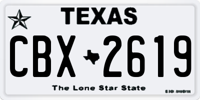 TX license plate CBX2619