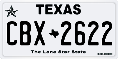 TX license plate CBX2622