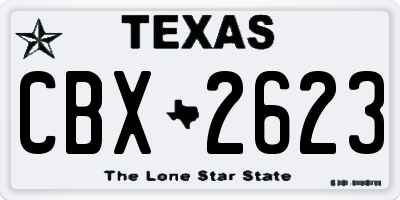 TX license plate CBX2623