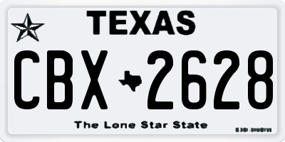 TX license plate CBX2628