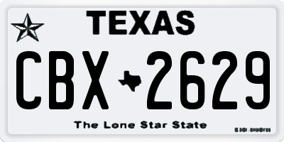 TX license plate CBX2629