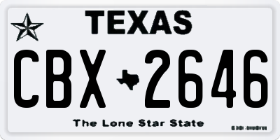 TX license plate CBX2646
