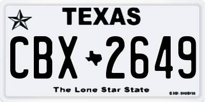 TX license plate CBX2649