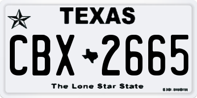 TX license plate CBX2665