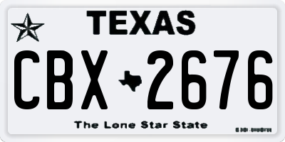TX license plate CBX2676