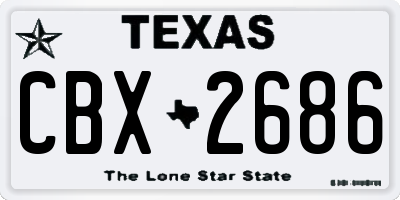 TX license plate CBX2686