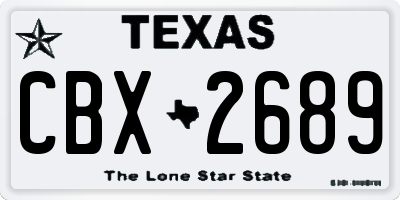 TX license plate CBX2689