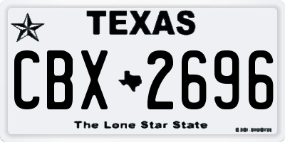 TX license plate CBX2696