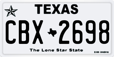 TX license plate CBX2698