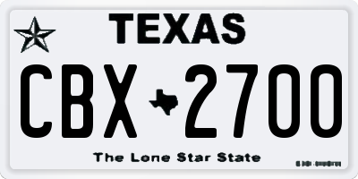 TX license plate CBX2700