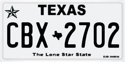 TX license plate CBX2702