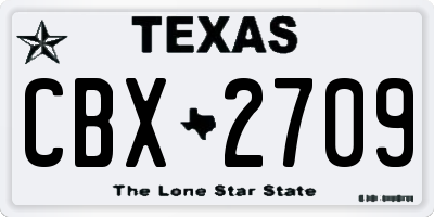 TX license plate CBX2709