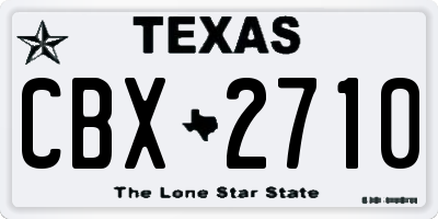 TX license plate CBX2710