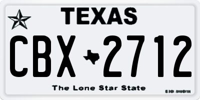 TX license plate CBX2712