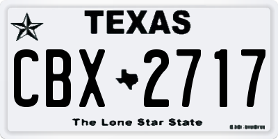 TX license plate CBX2717