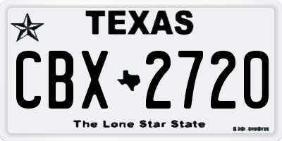 TX license plate CBX2720