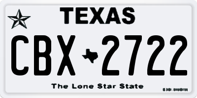 TX license plate CBX2722