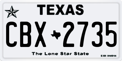 TX license plate CBX2735