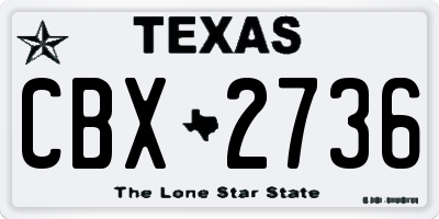 TX license plate CBX2736