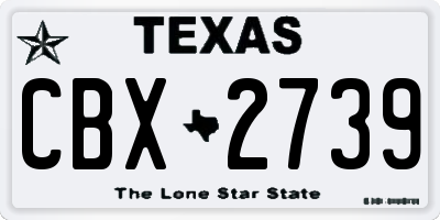 TX license plate CBX2739