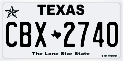 TX license plate CBX2740