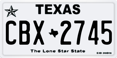 TX license plate CBX2745