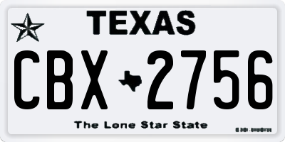 TX license plate CBX2756