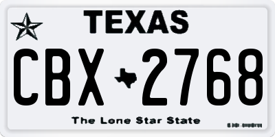 TX license plate CBX2768