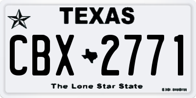 TX license plate CBX2771