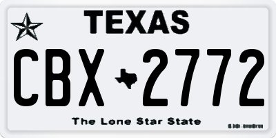 TX license plate CBX2772