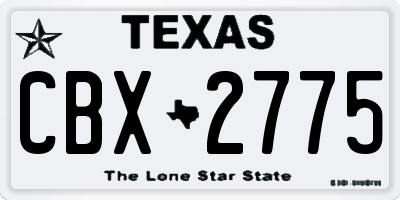 TX license plate CBX2775