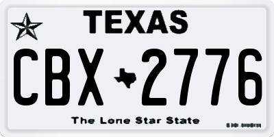 TX license plate CBX2776
