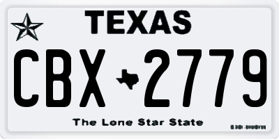 TX license plate CBX2779