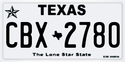 TX license plate CBX2780