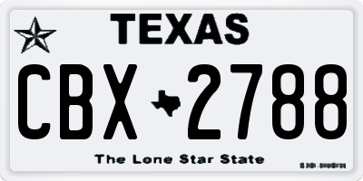 TX license plate CBX2788