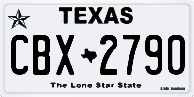 TX license plate CBX2790